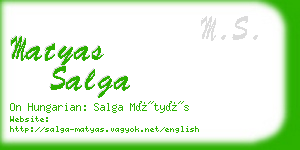 matyas salga business card
